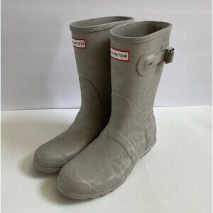 Hunter Women's Original Short Waterproof Rain Boots 8 Textured Gray Made In UK